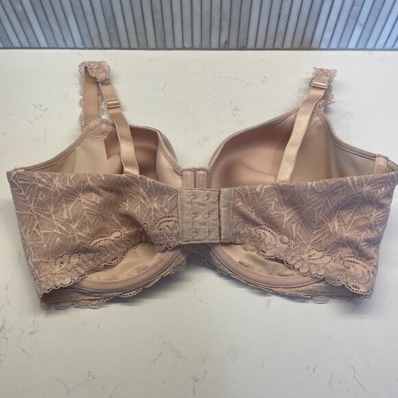Wacoal Vivid Encounter Lace-Trim Contour Bra in Beige, Size 38DDD (38F), 853395 - Picture 4 of 6